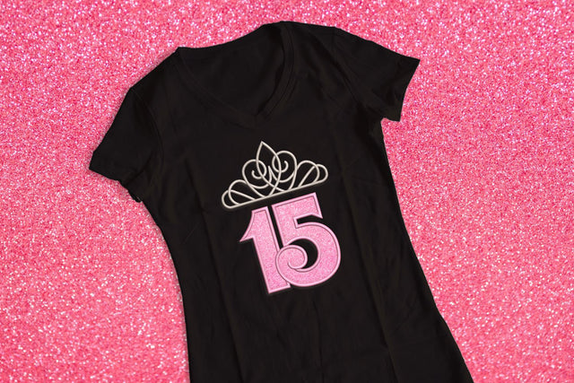 Quinceañera 15 Tiara Applique Embroidery Embroidery/Applique Designed by Geeks 