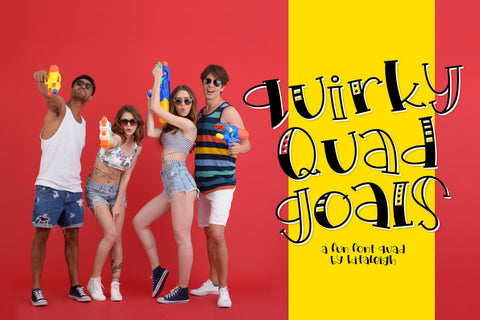 Quirky Quad Goals (Font Quad) Font Kitaleigh 