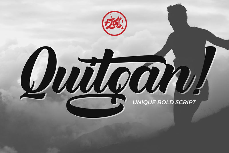 Quitgan! Script Font. Font Fallen Graphic Studio 