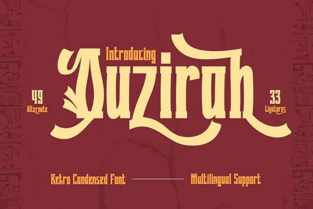 Quzirah – Retro Condensed Font Font twinletter 