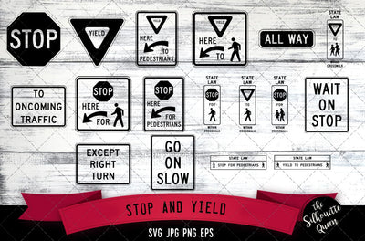 R1 Series-Stop And Yield Icon SVG -Vector Symbol Commercial & Personal Use- Cricut,Silhouette,Cameo,Vinyl Cut SVG Loveleen Kaur 