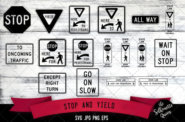 R1 Series-Stop And Yield Icon SVG -Vector Symbol Commercial & Personal Use- Cricut,Silhouette,Cameo,Vinyl Cut SVG Loveleen Kaur 