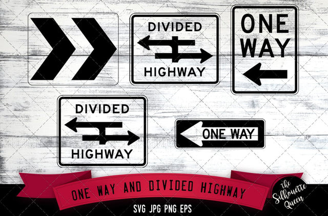 R6 series- One way and divided highway Icon SVG -Vector Symbol Commercial & Personal Use- Cricut,Silhouette,Cameo,Vinyl Cut SVG Loveleen Kaur 