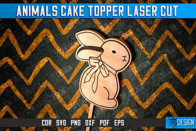 Rabbit Cake Topper Laser Cut SVG Design | Laser Cut Design SVG Fly Design 