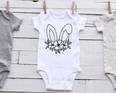 Rabbit Ears Svg file, Floral Bunny Ears Cut file, Animal Flowers, Easter Rabbit Svg, Flower Clipart, Happy Easter Png, Cricut, Spring, Diy SVG BogeliaVector 