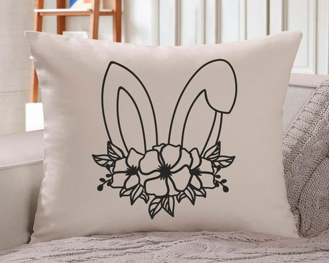 Rabbit Ears Svg file, Floral Bunny Ears Cut file, Animal Flowers, Easter Rabbit Svg, Flower Clipart, Happy Easter Png, Cricut, Spring, Diy SVG BogeliaVector 