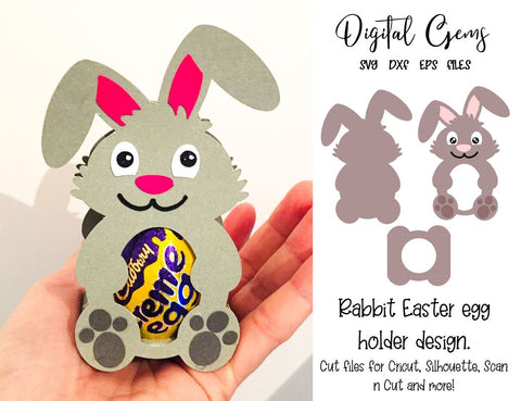 Rabbit Easter egg holder design, SVG / DXF / EPS files SVG Digital Gems 