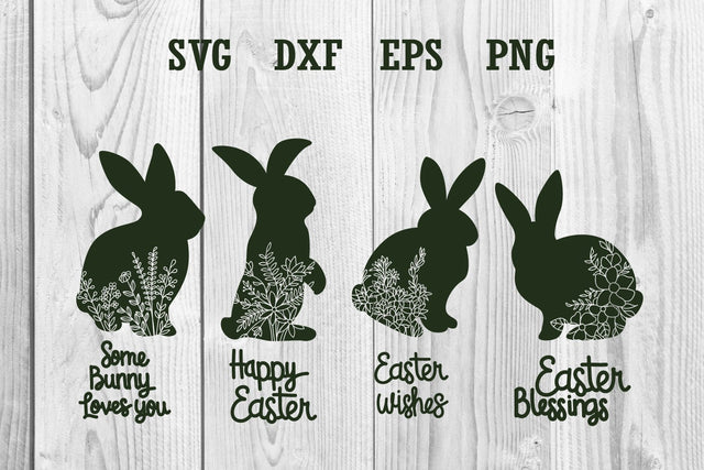 Rabbit floral easter, bunny easter SVG dadan_pm 