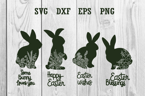 Rabbit floral easter, bunny easter SVG dadan_pm 