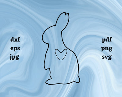 Rabbit Heart SVG Cut File SVG Northern Light SVG 