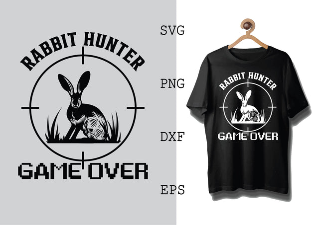 Rabbit hunter game over Svg, Bunny Babe Easter Svg, Bunny Svg, Welcome Spring Svg SVG DesignTShirt 
