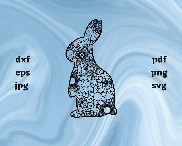 Rabbit Mandala SVG Cut File SVG Northern Light SVG 