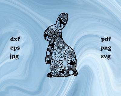 Rabbit Mandala SVG Cut File SVG Northern Light SVG 