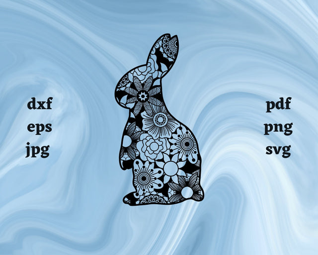 Rabbit Mandala SVG Cut File SVG Northern Light SVG 