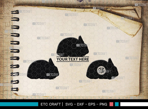 Rabbit Monogram, Rabbit Silhouette, Rabbit SVG, Hare Svg, Bunny Svg, Hopping Rabbit Svg, Bunnies Svg, Bunny Rabbit Svg, SB00308 SVG ETC Craft 