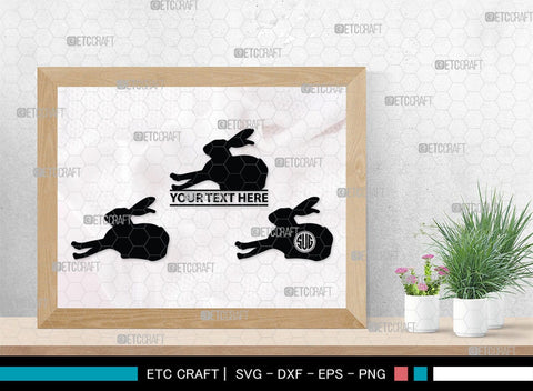 Rabbit Monogram, Rabbit Silhouette, Rabbit SVG, Hare Svg, Bunny Svg, Hopping Rabbit Svg, Bunnies Svg, Bunny Rabbit Svg, SB00308 SVG ETC Craft 