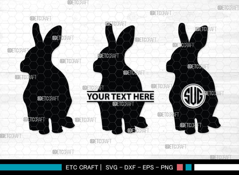 Rabbit Monogram, Rabbit Silhouette, Rabbit SVG, Hare Svg, Bunny Svg, Hopping Rabbit Svg, Bunnies Svg, Bunny Rabbit Svg, SB00308 SVG ETC Craft 