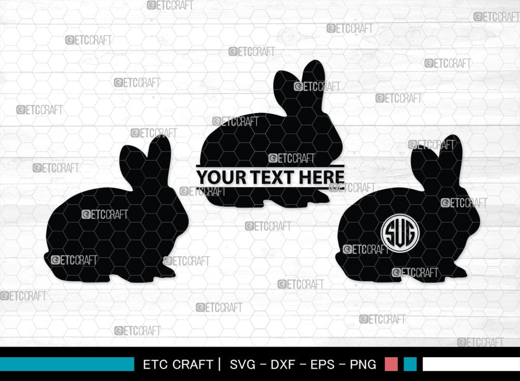 Rabbit Monogram, Rabbit Silhouette, Rabbit SVG, Hare Svg, Bunny Svg ...