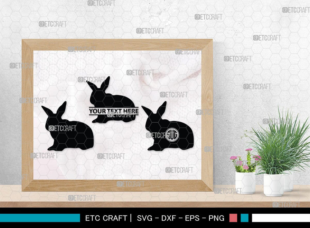 Rabbit Monogram, Rabbit Silhouette, Rabbit SVG, Hare Svg, Bunny Svg ...