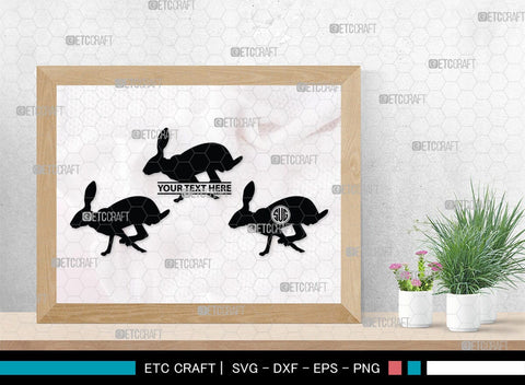 Rabbit Monogram, Rabbit Silhouette, Rabbit SVG, Hare Svg, Bunny Svg, Hopping Rabbit Svg, Bunnies Svg, Bunny Rabbit Svg, SB00308 SVG ETC Craft 