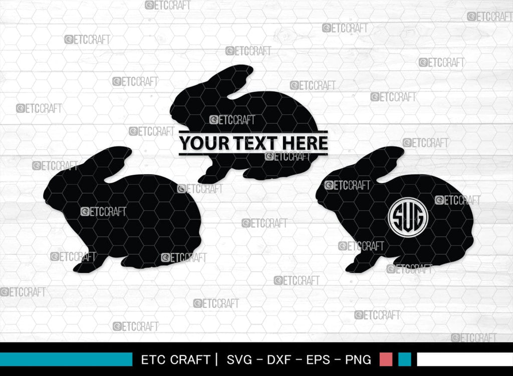 Rabbit Monogram, Rabbit Silhouette, Rabbit SVG, Hare Svg, Bunny Svg ...