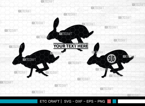 Rabbit Monogram, Rabbit Silhouette, Rabbit SVG, Hare Svg, Bunny Svg, Hopping Rabbit Svg, Bunnies Svg, Bunny Rabbit Svg, SB00308 SVG ETC Craft 