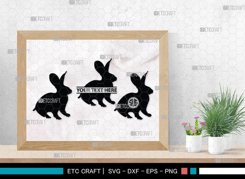 Rabbit Monogram, Rabbit Silhouette, Rabbit SVG, Hare Svg, Bunny Svg, Hopping Rabbit Svg, Bunnies Svg, Bunny Rabbit Svg, SB00308 SVG ETC Craft 