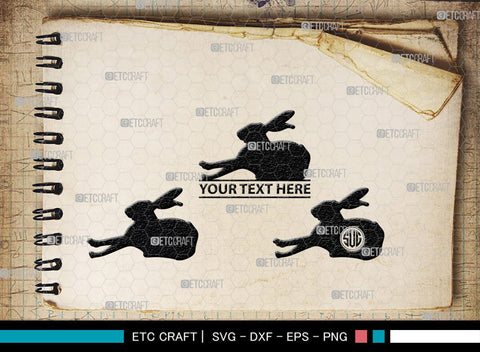 Rabbit Monogram, Rabbit Silhouette, Rabbit SVG, Hare Svg, Bunny Svg, Hopping Rabbit Svg, Bunnies Svg, Bunny Rabbit Svg, SB00308 SVG ETC Craft 