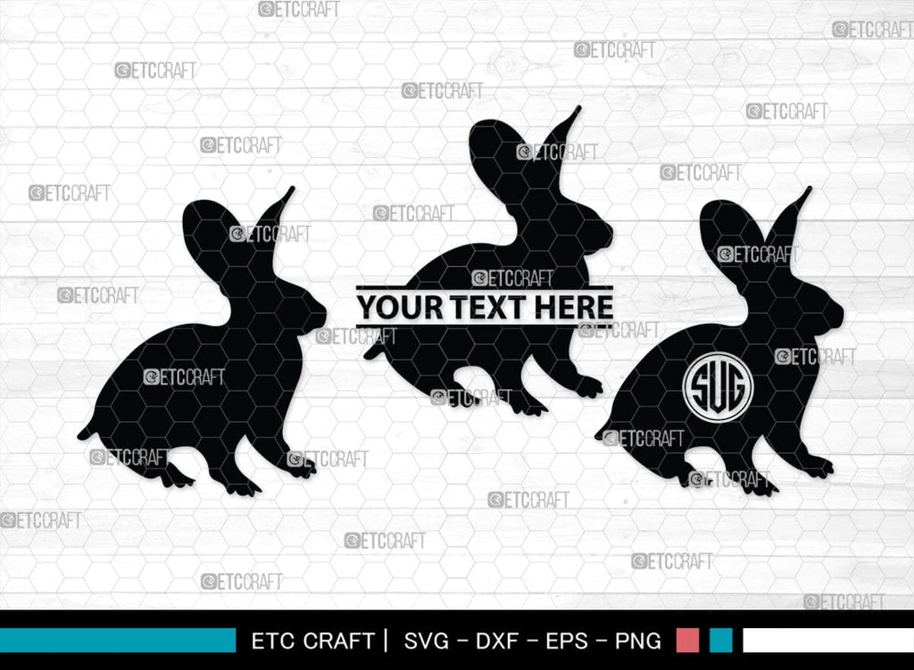 Rabbit Monogram, Rabbit Silhouette, Rabbit SVG, Hare Svg, Bunny Svg ...