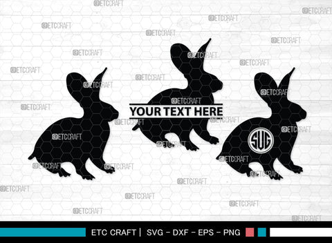 Rabbit Monogram, Rabbit Silhouette, Rabbit SVG, Hare Svg, Bunny Svg, Hopping Rabbit Svg, Bunnies Svg, Bunny Rabbit Svg, SB00308 SVG ETC Craft 