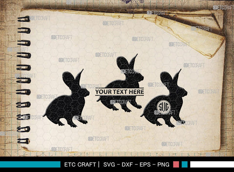 Rabbit Monogram, Rabbit Silhouette, Rabbit SVG, Hare Svg, Bunny Svg, Hopping Rabbit Svg, Bunnies Svg, Bunny Rabbit Svg, SB00308 SVG ETC Craft 