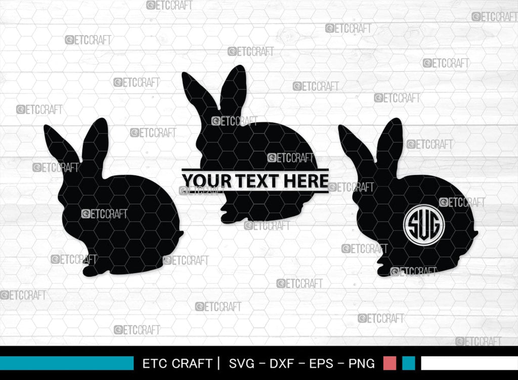Rabbit Monogram, Rabbit Silhouette, Rabbit SVG, Hare Svg, Bunny Svg ...
