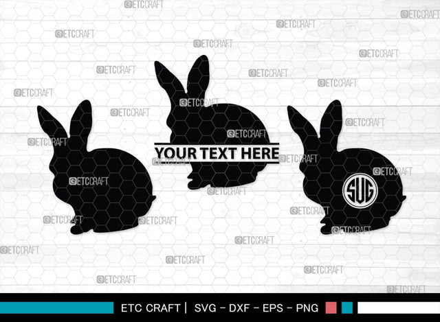 Rabbit Monogram, Rabbit Silhouette, Rabbit SVG, Hare Svg, Bunny Svg, Hopping Rabbit Svg, Bunnies Svg, Bunny Rabbit Svg, SB00308 SVG ETC Craft 