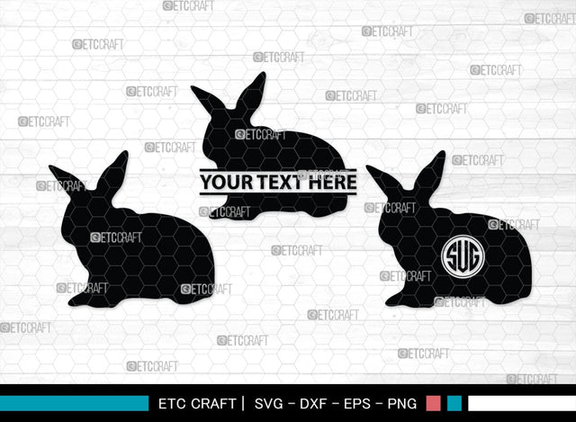 Rabbit Monogram, Rabbit Silhouette, Rabbit SVG, Hare Svg, Bunny Svg, Hopping Rabbit Svg, Bunnies Svg, Bunny Rabbit Svg, SB00308 SVG ETC Craft 