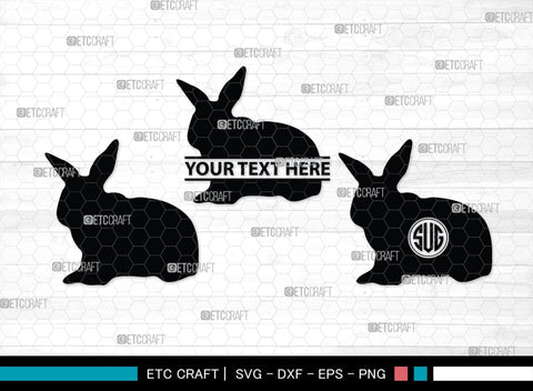 Rabbit Monogram, Rabbit Silhouette, Rabbit SVG, Hare Svg, Bunny Svg, Hopping Rabbit Svg, Bunnies Svg, Bunny Rabbit Svg, SB00308 SVG ETC Craft 