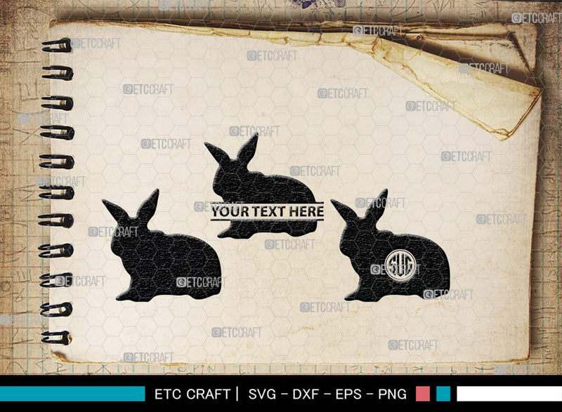 Rabbit Monogram, Rabbit Silhouette, Rabbit SVG, Hare Svg, Bunny Svg ...