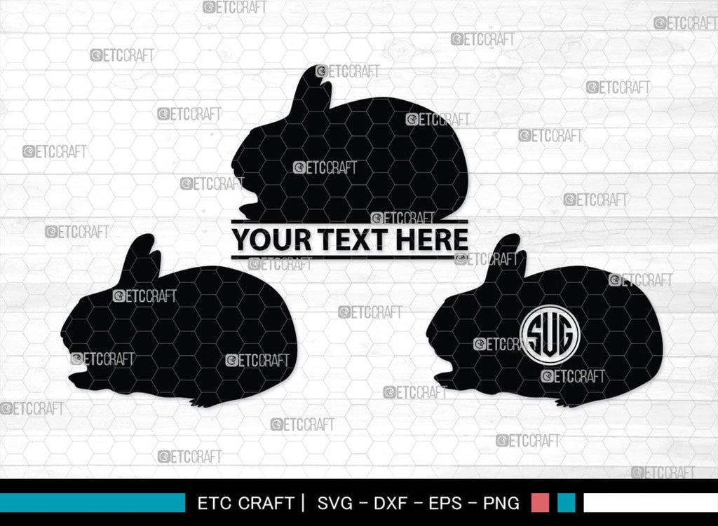 Rabbit Monogram, Rabbit Silhouette, Rabbit SVG, Hare Svg, Bunny Svg ...
