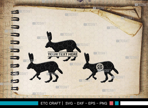 Rabbit Monogram, Rabbit Silhouette, Rabbit SVG, Hare Svg, Bunny Svg, Hopping Rabbit Svg, Bunnies Svg, Bunny Rabbit Svg, SB00308 SVG ETC Craft 