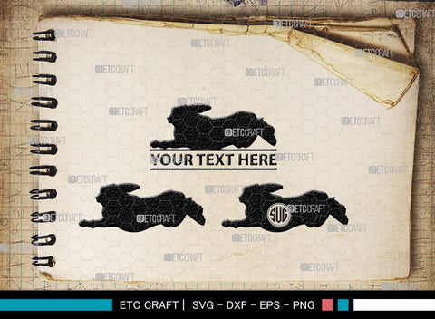 Rabbit Monogram, Rabbit Silhouette, Rabbit SVG, Hare Svg, Bunny Svg, Hopping Rabbit Svg, Bunnies Svg, Bunny Rabbit Svg, SB00308 SVG ETC Craft 