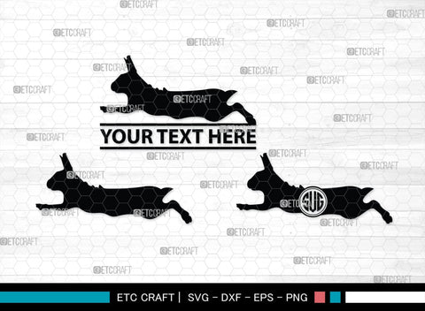 Rabbit Monogram, Rabbit Silhouette, Rabbit SVG, Hare Svg, Bunny Svg, Hopping Rabbit Svg, Bunnies Svg, Bunny Rabbit Svg, SB00308 SVG ETC Craft 