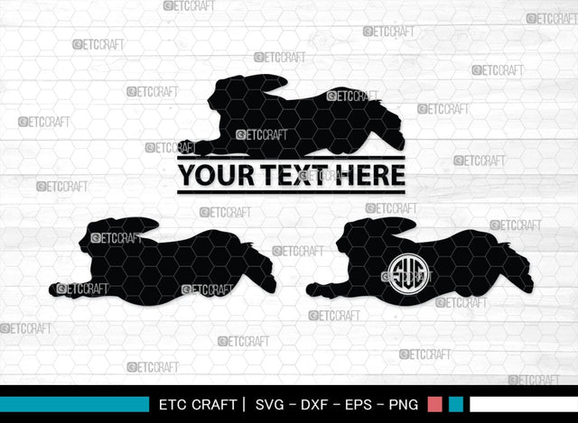 Rabbit Monogram, Rabbit Silhouette, Rabbit SVG, Hare Svg, Bunny Svg, Hopping Rabbit Svg, Bunnies Svg, Bunny Rabbit Svg, SB00308 SVG ETC Craft 