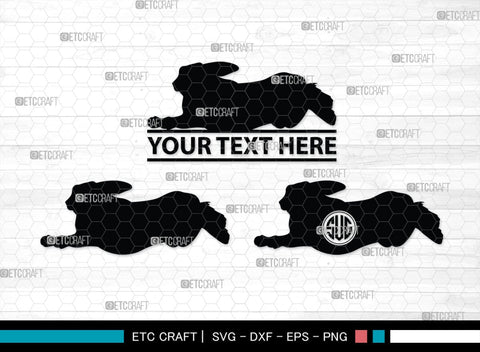 Rabbit Monogram, Rabbit Silhouette, Rabbit SVG, Hare Svg, Bunny Svg, Hopping Rabbit Svg, Bunnies Svg, Bunny Rabbit Svg, SB00308 SVG ETC Craft 