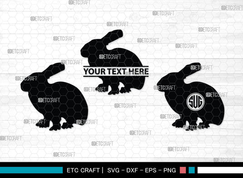Rabbit Monogram, Rabbit Silhouette, Rabbit SVG, Hare Svg, Bunny Svg, Hopping Rabbit Svg, Bunnies Svg, Bunny Rabbit Svg, SB00308 SVG ETC Craft 