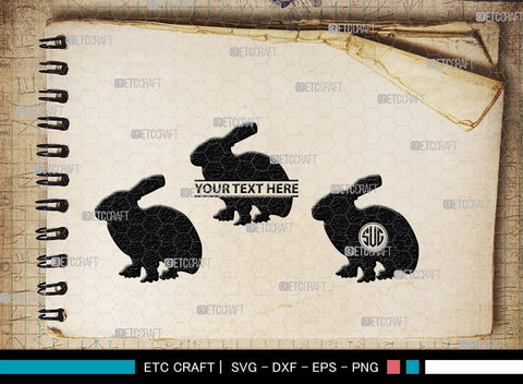Rabbit Monogram, Rabbit Silhouette, Rabbit SVG, Hare Svg, Bunny Svg, Hopping Rabbit Svg, Bunnies Svg, Bunny Rabbit Svg, SB00308 SVG ETC Craft 