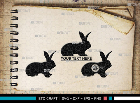 Rabbit Monogram, Rabbit Silhouette, Rabbit SVG, Hare Svg, Bunny Svg, Hopping Rabbit Svg, Bunnies Svg, Bunny Rabbit Svg, SB00308 SVG ETC Craft 