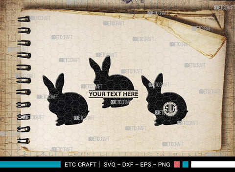 Rabbit Monogram, Rabbit Silhouette, Rabbit SVG, Hare Svg, Bunny Svg, Hopping Rabbit Svg, Bunnies Svg, Bunny Rabbit Svg, SB00308 SVG ETC Craft 