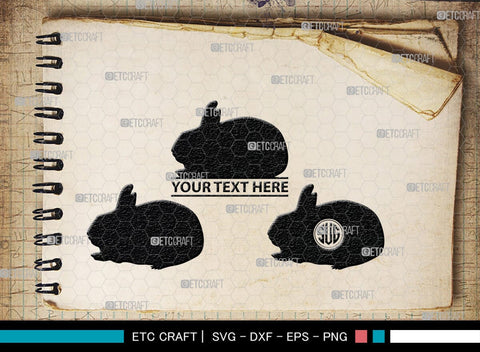 Rabbit Monogram, Rabbit Silhouette, Rabbit SVG, Hare Svg, Bunny Svg, Hopping Rabbit Svg, Bunnies Svg, Bunny Rabbit Svg, SB00308 SVG ETC Craft 