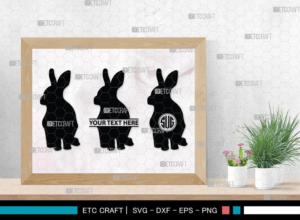 Rabbit Monogram, Rabbit Silhouette, Rabbit SVG, Hare Svg, Bunny Svg ...
