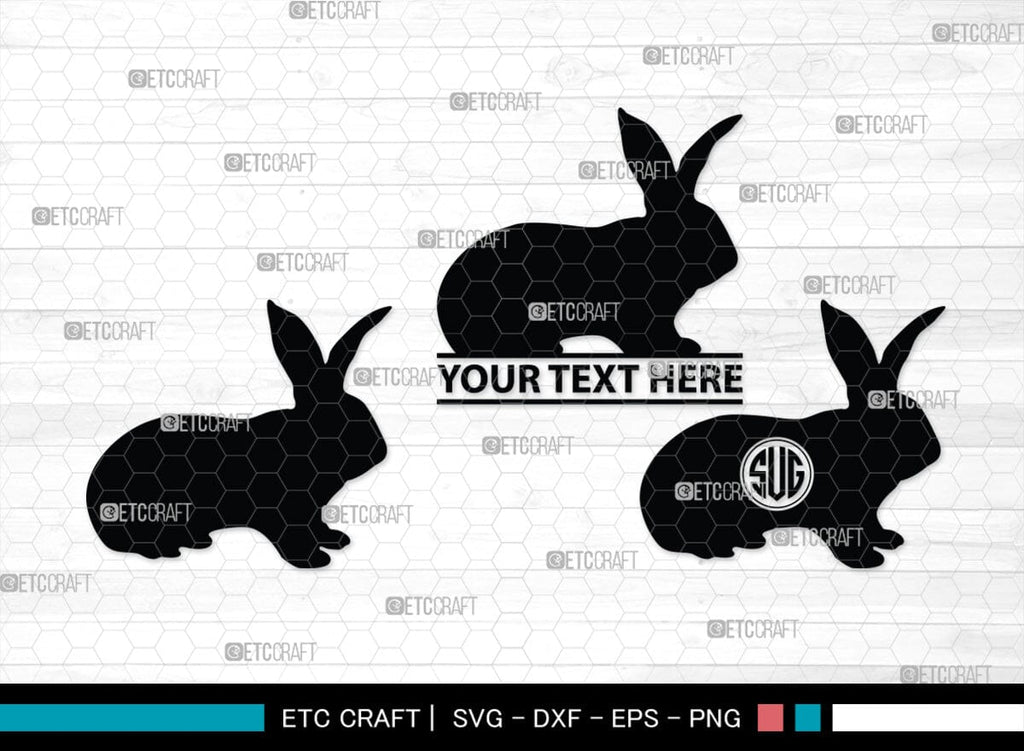 Rabbit Monogram, Rabbit Silhouette, Rabbit SVG, Hare Svg, Bunny Svg ...