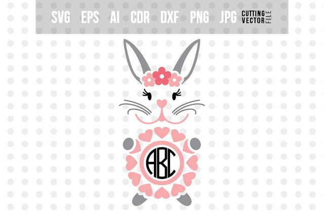 Rabbit Monogram SVG - Cut File for Crafters SVG VectorSVGdesign 